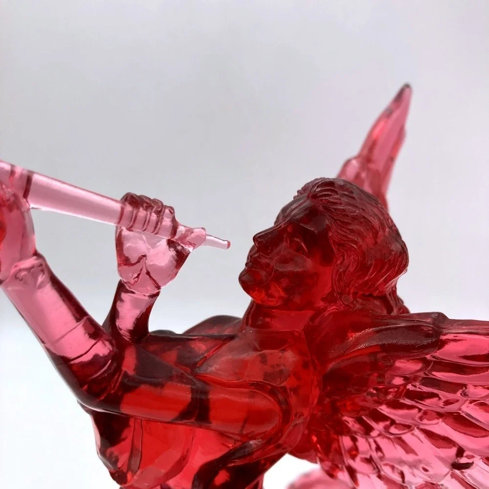 Vintage Silvestri Lucite Acrylic Angel W/ Horn Tree Topper Pink Christmas 9